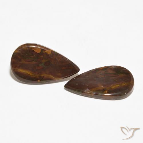 11.97 ctw Multicolor Jasper Stones, Natural Jasper in Pear Cabochon Shape for Sale
