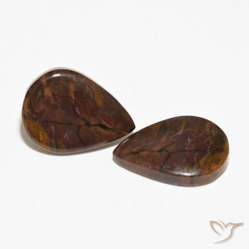 17.96 ctw Multicolor Jasper Stones, Natural Jasper in Pear Cabochon Shape for Sale