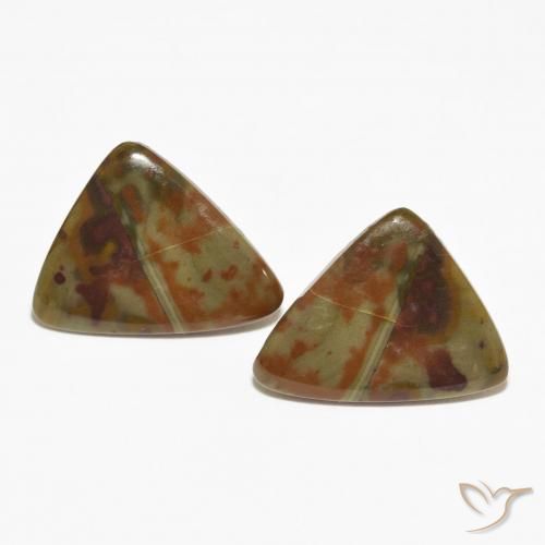 11.17ctw Natural Multicolor Jasper, Trillion, Opaque
