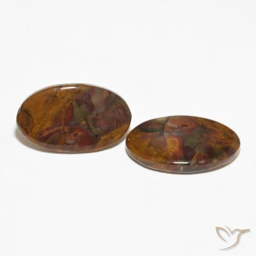 16.02 ctw Multicolor Jasper Stones, Natural Jasper in Oval Cabochon Shape for Sale