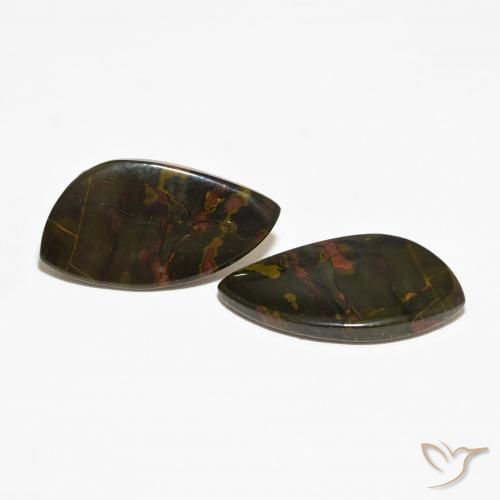 18.79 ctw Multicolor Jasper Stones, Natural Jasper in Fancy Cabochon Shape for Sale
