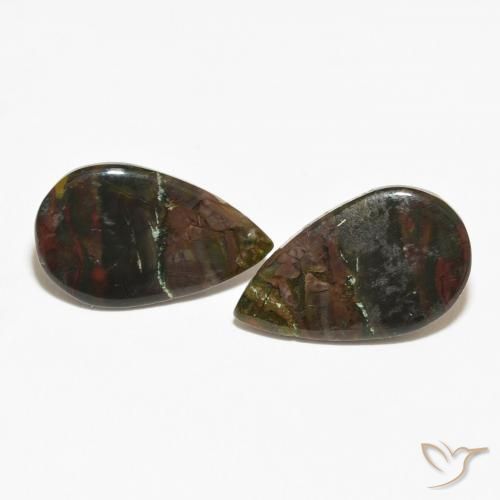 12.02ctw Natural Multicolor Jasper, Pear Shape, Opaque