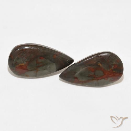 13.09ctw Natural Multicolor Jasper, Pear Shape, Opaque