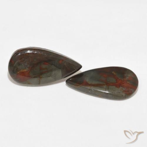 13.09 ctw Multicolor Jasper Stones, Natural Jasper in Pear Cabochon Shape for Sale