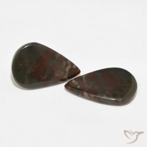 11.44 ctw Multicolor Jasper Stones, Natural Jasper in Pear Cabochon Shape for Sale