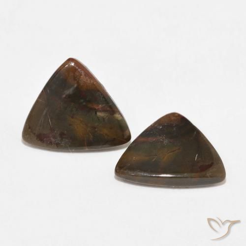10.73 ctw Multicolor Jasper Stones, Natural Jasper in Trillion Cabochon Shape for Sale