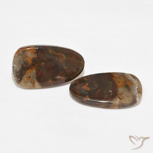 14.12 ctw Multicolor Jasper Stones, Natural Jasper in Fancy Cabochon Shape for Sale