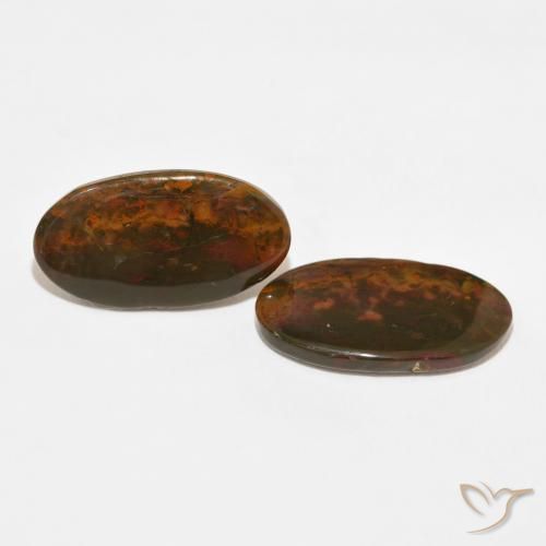 18.73 ctw Multicolor Jasper Stones, Natural Jasper in Oval Cabochon Shape for Sale