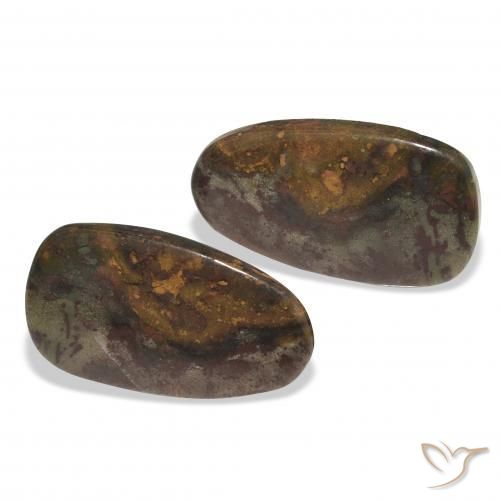 17.15 ctw Multicolor Jasper Stones, Natural Jasper in Fancy Cabochon Shape for Sale
