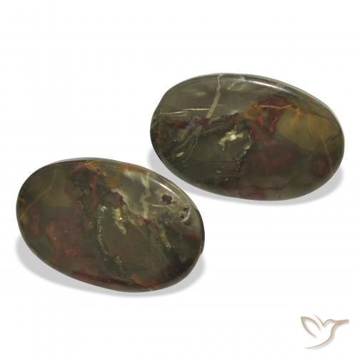 19.31 ctw Multicolor Jasper Stones, Natural Jasper in Oval Cabochon Shape for Sale