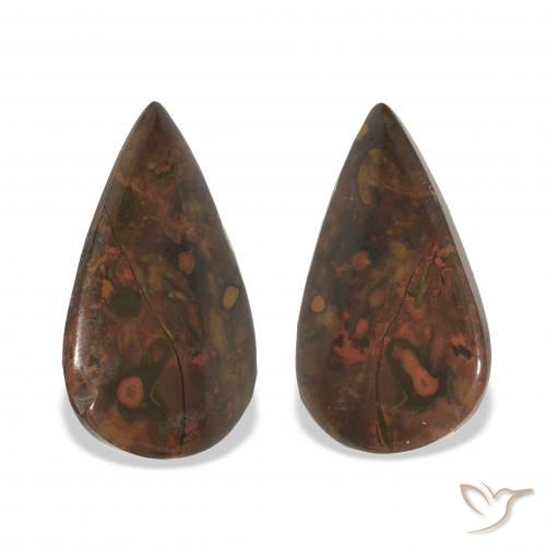 19.28ctw Natural Multicolor Jasper, Pear Shape, Opaque
