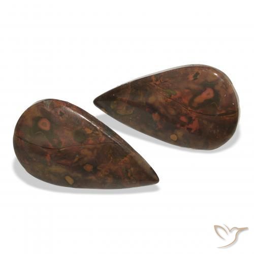 19.28 ctw Multicolor Jasper Stones, Natural Jasper in Pear Cabochon Shape for Sale