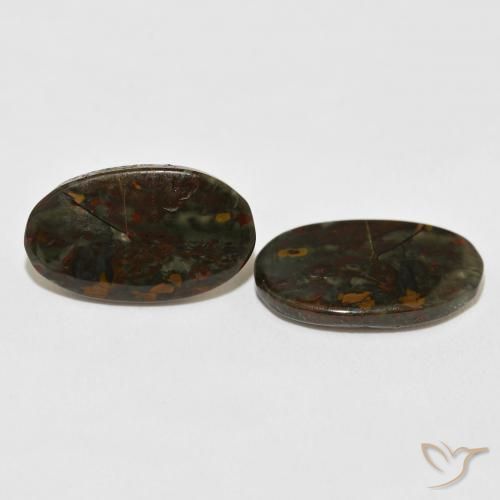 15.87 ctw Multicolor Jasper Stones, Natural Jasper in Oval Cabochon Shape for Sale