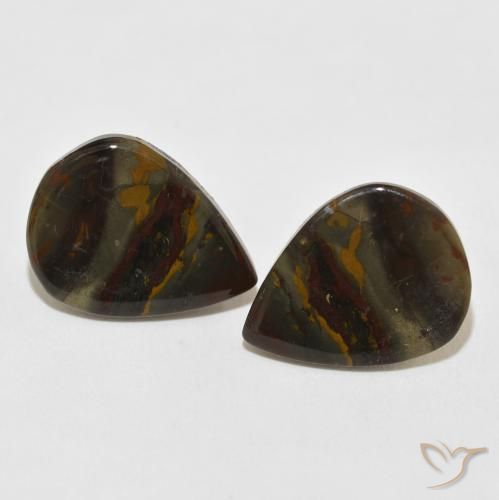 14.76ctw Natural Multicolor Jasper, Pear Shape, Opaque
