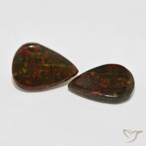 8.28 ctw Multicolor Jasper Stones, Natural Jasper in Pear Cabochon Shape for Sale