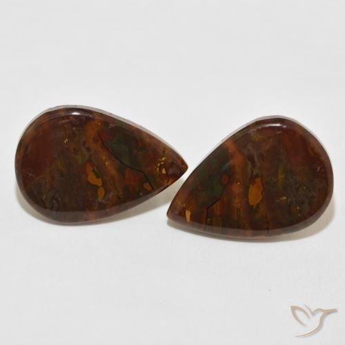 20.11ctw Natural Multicolor Jasper, Pear Shape, Opaque