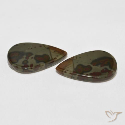 Jasper Gemstones in 19.8 x 12.3 mm Size for Sale, Jasper Stones in Multicolor Color