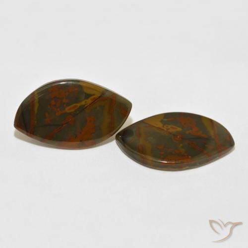 13.60 ctw Multicolor Jasper Stones, Natural Jasper in Fancy Cabochon Shape for Sale
