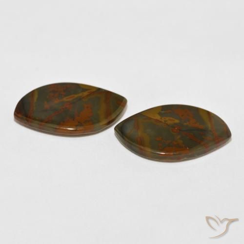 Jasper Gemstones in 21.3 x 12.5 mm Size for Sale, Jasper Stones in Multicolor Color