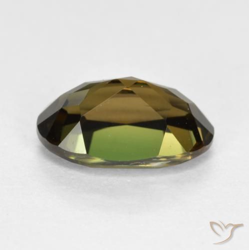 Kornerupine Gemstone in 8.2 x 5.4 mm Size for Sale, Kornerupine Stone in Greenish Brown Color