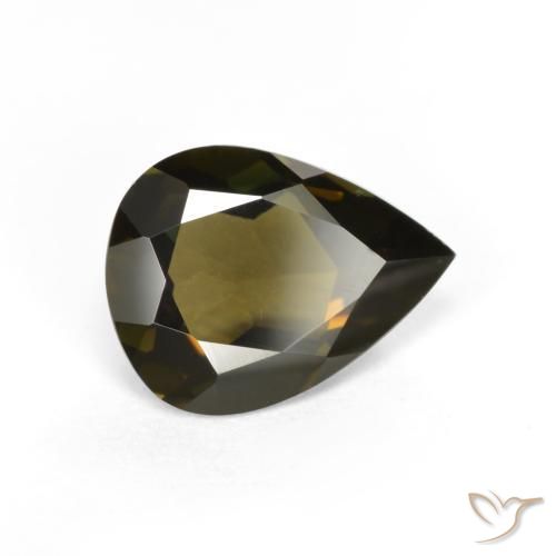 1.54 ct Green Kornerupine Stone, Natural Kornerupine in Pear Facet Shape for Sale