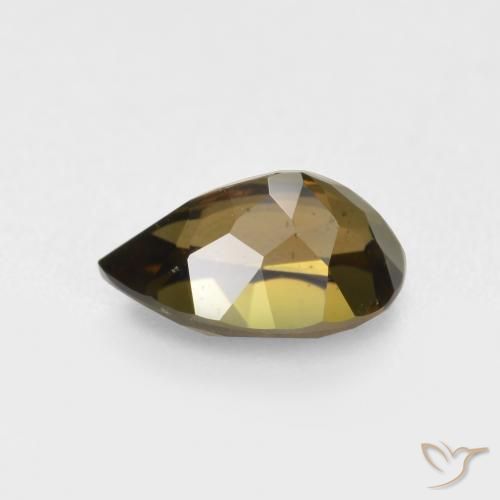 Kornerupine Gemstone in 8 x 5 mm (calibrated) Size for Sale, Kornerupine Stone in Greenish Brown Color
