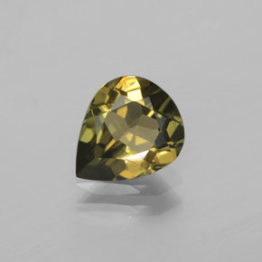 grünlich-braun Kornerupin Edelstein - 1.4ct Birnen Schliff (ID: 380862)