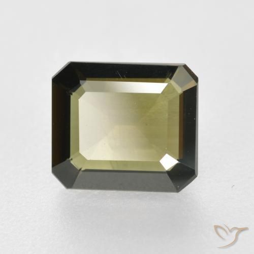 1.14ct Natural Greenish Brown Kornerupine, Emerald Cut, VS-SI