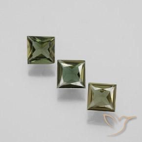 1.08 ctw Green Kornerupine Stones, Natural Kornerupine in Princess-Cut Shape for Sale