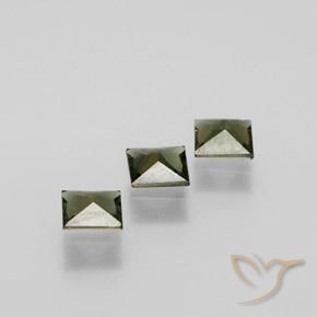 Kornerupine Gemstones in 4.4 x 4.3 mm Size for Sale, Kornerupine Stones in Deep Earth Green Color