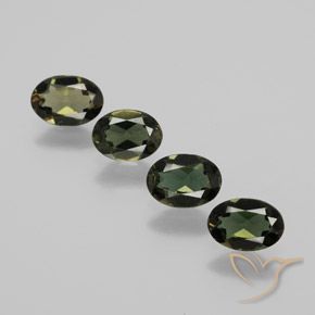 1.63 ctw Green Kornerupine Stones, Natural Kornerupine in Oval Facet Shape for Sale