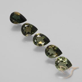 2.23 ctw Green Kornerupine Stones, Natural Kornerupine in Pear Facet Shape for Sale