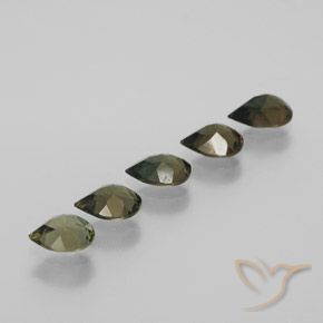 Kornerupine Gemstones in 5.9 x 4.5 mm Size for Sale, Kornerupine Stones in Earth Green Color