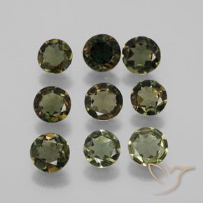 3.30 ctw Green Kornerupine Stones, Natural Kornerupine in Round Facet Shape for Sale