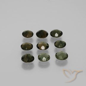 Kornerupine Gemstones in 4.7 mm Size for Sale, Kornerupine Stones in Brownish Green Color