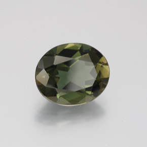 3.14 ct Green Kornerupine Stone, Natural Kornerupine in Oval Facet Shape for Sale