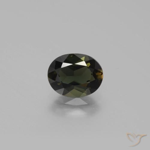 7,7 x 6,1mm ovaler brauner Kornerupin aus Sri Lanka, Gewicht von 1,27 ct, natürlicher Edelstein in VVS Reinheit, 1 Stück ovaler Kornerupin - Farbe: Grünlich-braun, Mohs-Härte von 6,5 - 7 Geeignet für den täglichen Gebrauch im Schmuck, Photo A
