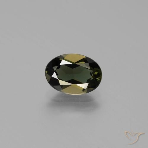 Зеленовато-коричневый Корнерупин Камень - 1.3ct Фасетный Овал (ID: 389157)