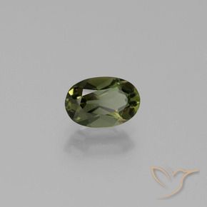 0.93 ct Green Kornerupine Stone, Natural Kornerupine in Oval Facet Shape for Sale