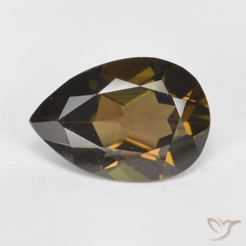Deep Golden Brown Корнерупин Камень - 1.1ct Фасетная Груша (ID: 389368)