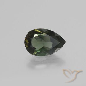 1.15 ct Green Kornerupine Stone, Natural Kornerupine in Pear Facet Shape for Sale