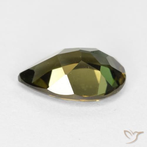 Kornerupine Gemstone in 8.6 x 5.8 mm Size for Sale, Kornerupine Stone in Greenish Brown Color