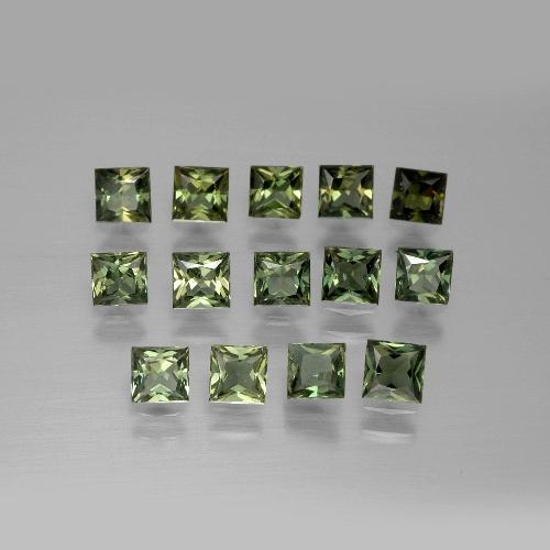 Waldgrün Kornerupin Edelstein - 0.2ct Prinzess-Schliff (ID: 389766)