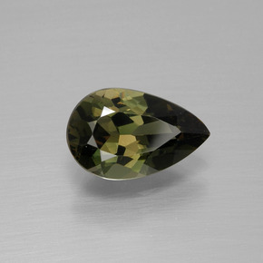 2.05 ct Green Kornerupine Stone, Natural Kornerupine in Pear Facet Shape for Sale