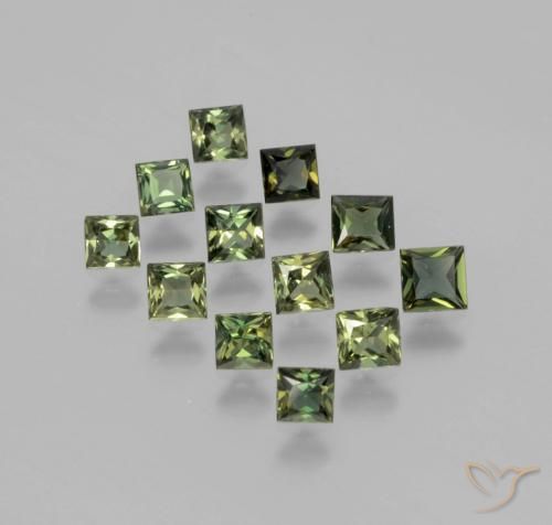 Light Forest Green Cornerupina Gem - 0.2ct Taglio Princess (ID: 394268)