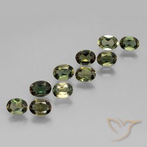 3.33 ctw Green Kornerupine Stones, Natural Kornerupine in Oval Facet Shape for Sale