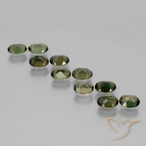 Kornerupine Gemstones in 5.3 x 3.8 mm Size for Sale, Kornerupine Stones in Brownish Green Color