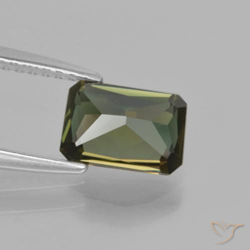 Kornerupine Gemstone in 7.9 x 5.4 mm Size for Sale, Kornerupine Stone in Greenish Brown Color