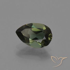 0.70 ct Green Kornerupine Stone, Natural Kornerupine in Pear Facet Shape for Sale