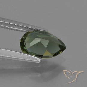 Kornerupine Gemstone in 7.3 x 4.9 mm Size for Sale, Kornerupine Stone in Dark Green Color